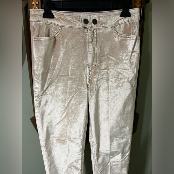 We The Free Free People Sweet Jane Champagne Velvet Pants Size 28 - Picture 4 of 7